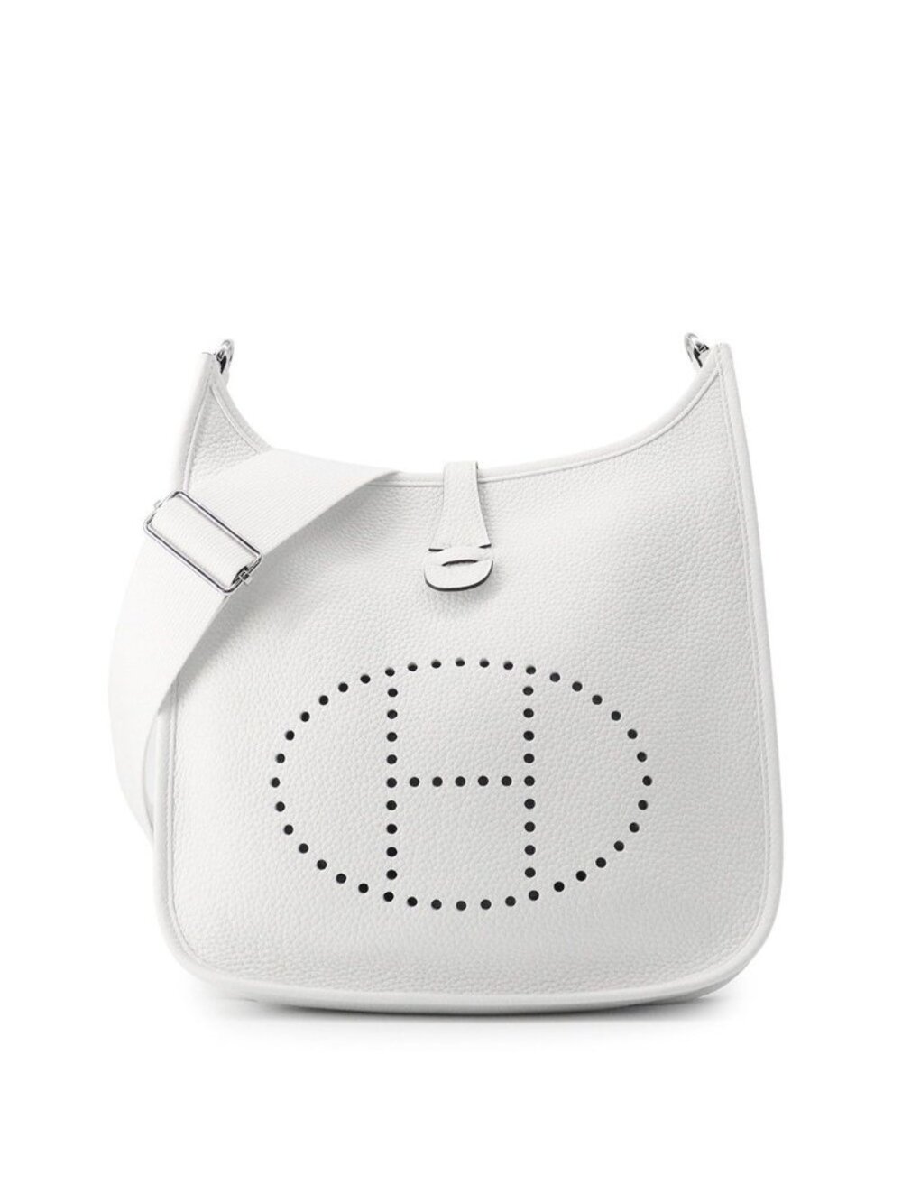 Hermes Shoulder Bag Evelyne 3 PM New White Silver Taurillon Clemence